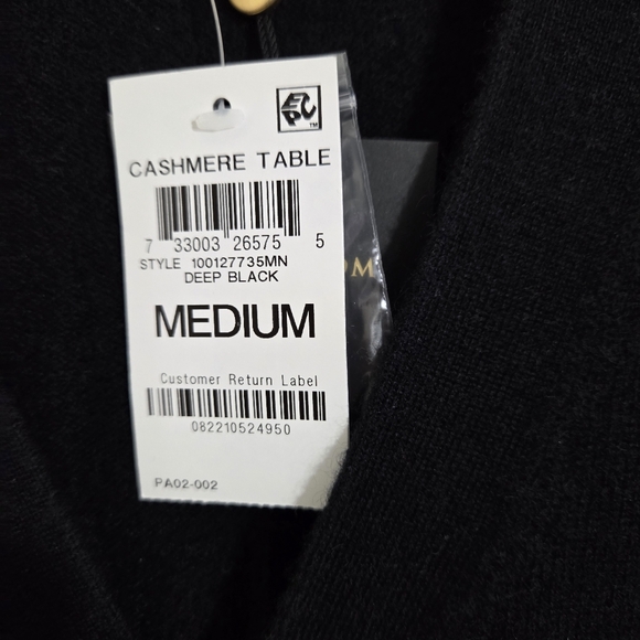 NWT Men's Cashmere Cardigan Sweater by Club Room Black Size Medium - Picture 8 of 11